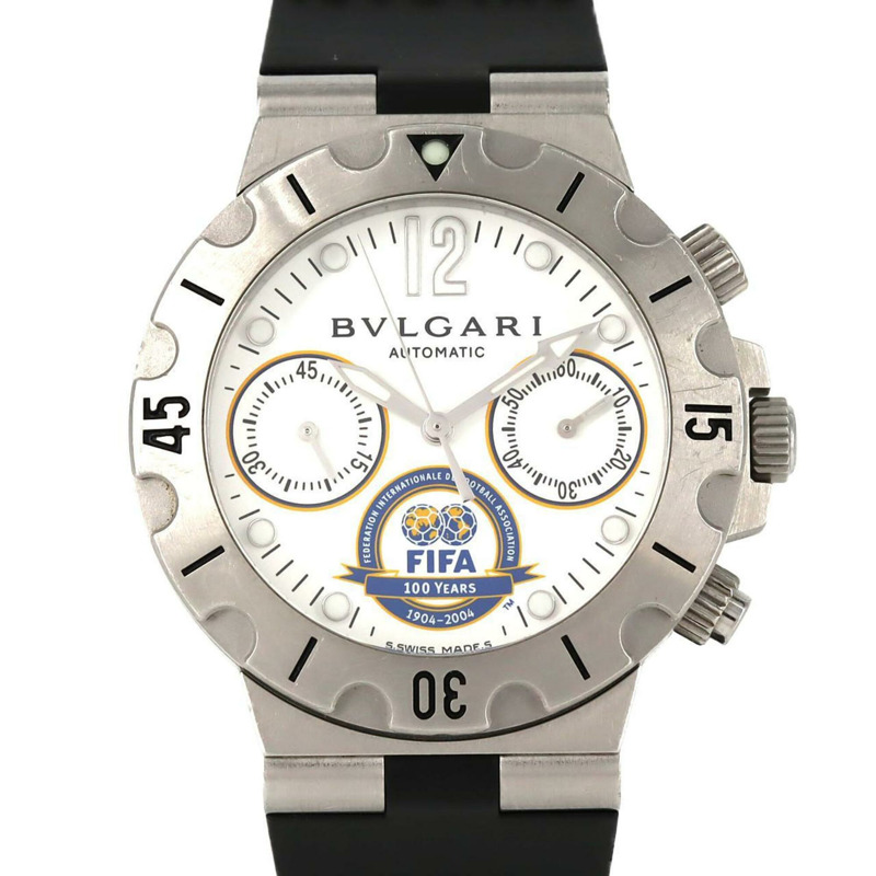 寶格麗 Scuba Chrono FIFA 100 週年限量版 SCB38S 不鏽鋼自動腕錶-0