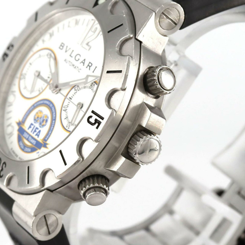 寶格麗 Scuba Chrono FIFA 100 週年限量版 SCB38S 不鏽鋼自動腕錶-2