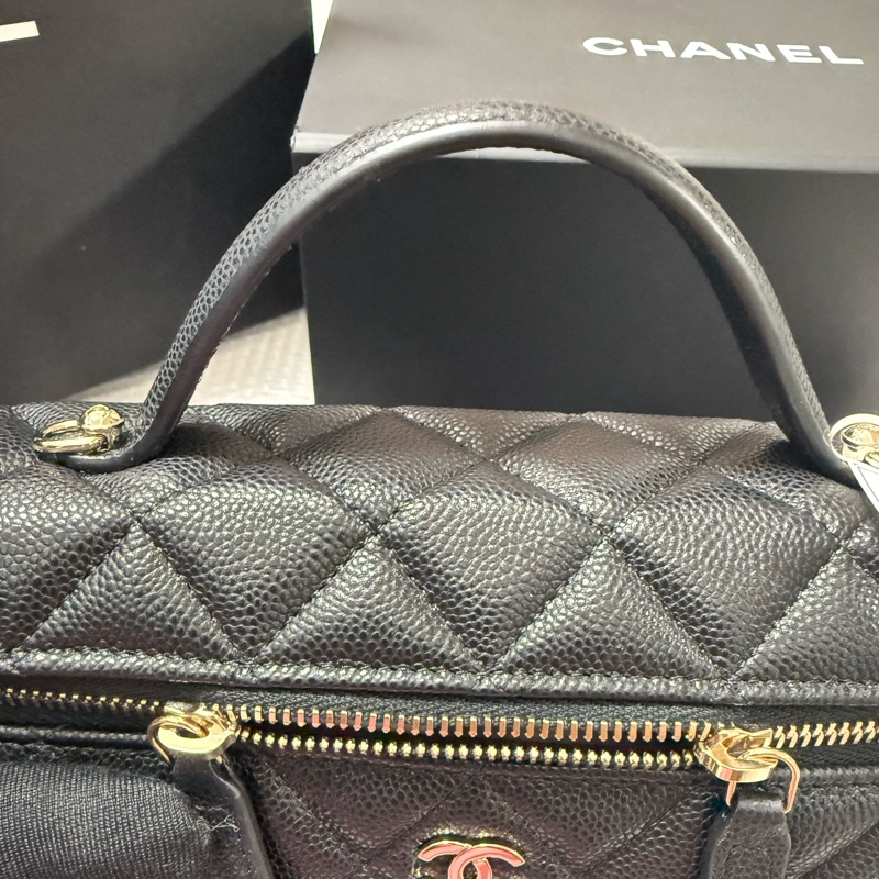 全套閒置 未使用 CHANEL 香奈兒 飯盒子 可手提+斜背-5