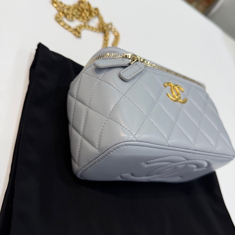 Chanel 香奈兒 23B 金柱調節扣 灰色長盒子  有鏡子 新鐳射 芯片款 有塵袋-3