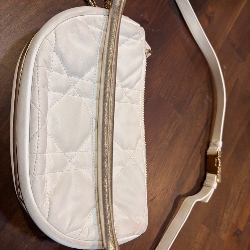 Dior 迪奧 Vibe Hobo 白色羊皮肩包-12