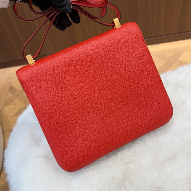 Hermes Constance 愛馬仕 康康24 橘紅色金扣-4