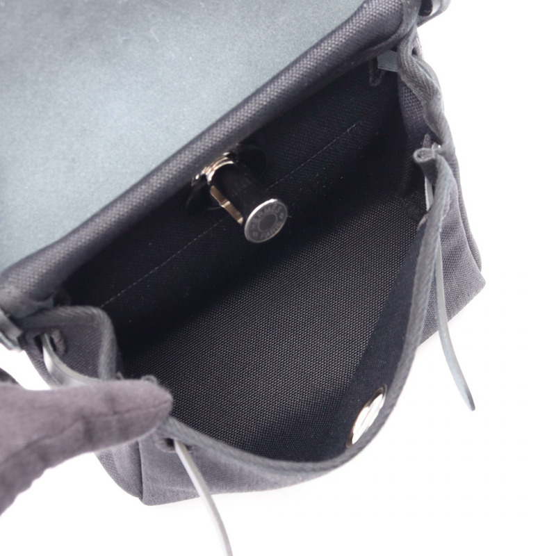 愛馬仕 Herbag Zip Mini 單肩包 086430CK 軍用帆布 黑色 二手 K-2