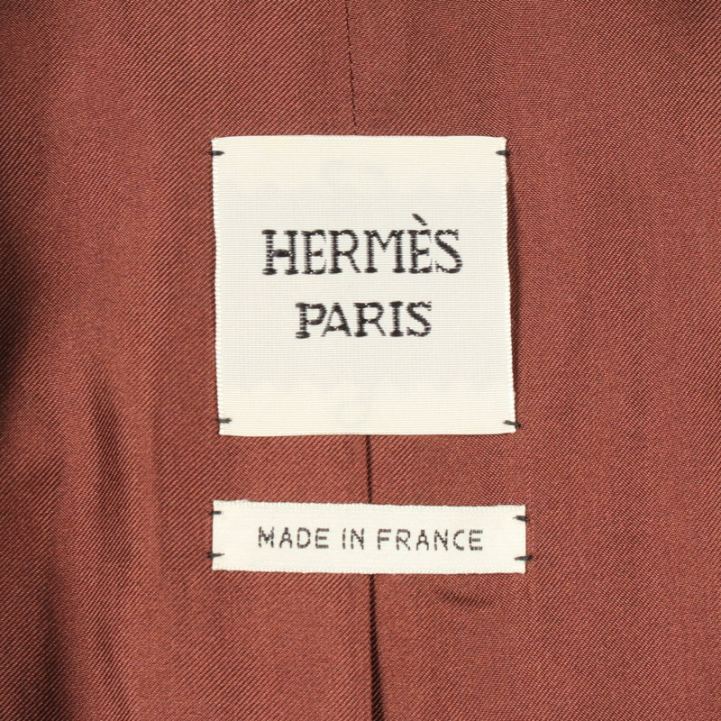 愛馬仕刺繡訂製絲質黑色金色女式夾克，二手，尺寸34-2
