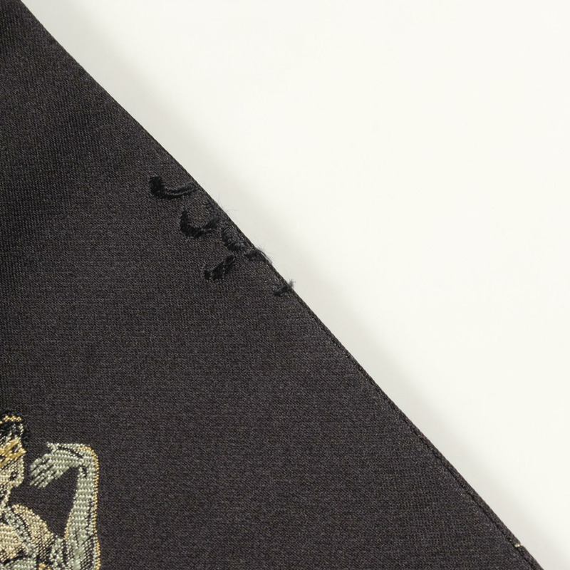 愛馬仕刺繡訂製絲質黑色金色女式夾克，二手，尺寸34-5