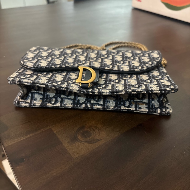 Dior woc 迪奧經典藍色老花馬鞍斜背包-17