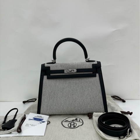 Hermes 愛馬仕 kelly25 黑白熊貓 K刻 有購證