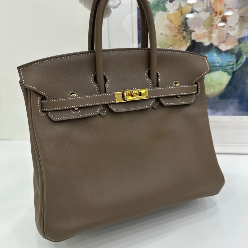 Hermes愛馬仕 birkin25 大象灰金扣Swift皮 X刻-6