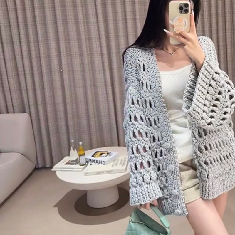 全新✨Chanel✨Jennie同款25C細閃粗鉤針針織 原價26萬-10