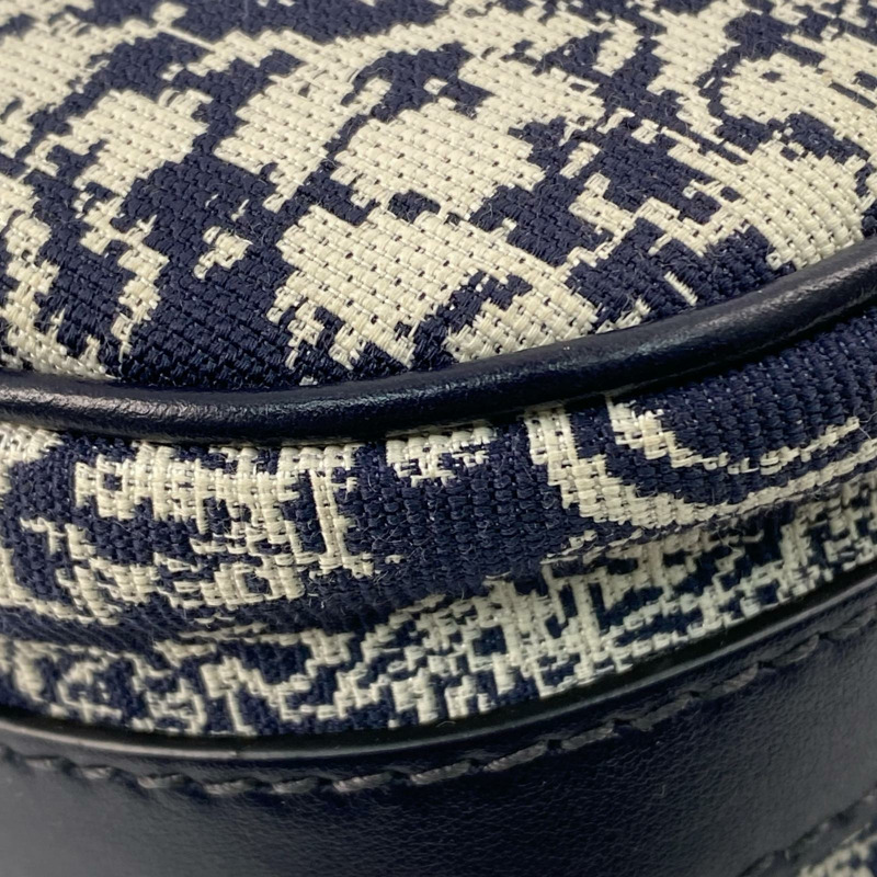 △ DIOR 迪奧 White, Navy Canvas, Calfskin Bobby Shoulder Bag 白色, 深藍色帆布, 小牛皮肩背包-267009322-7