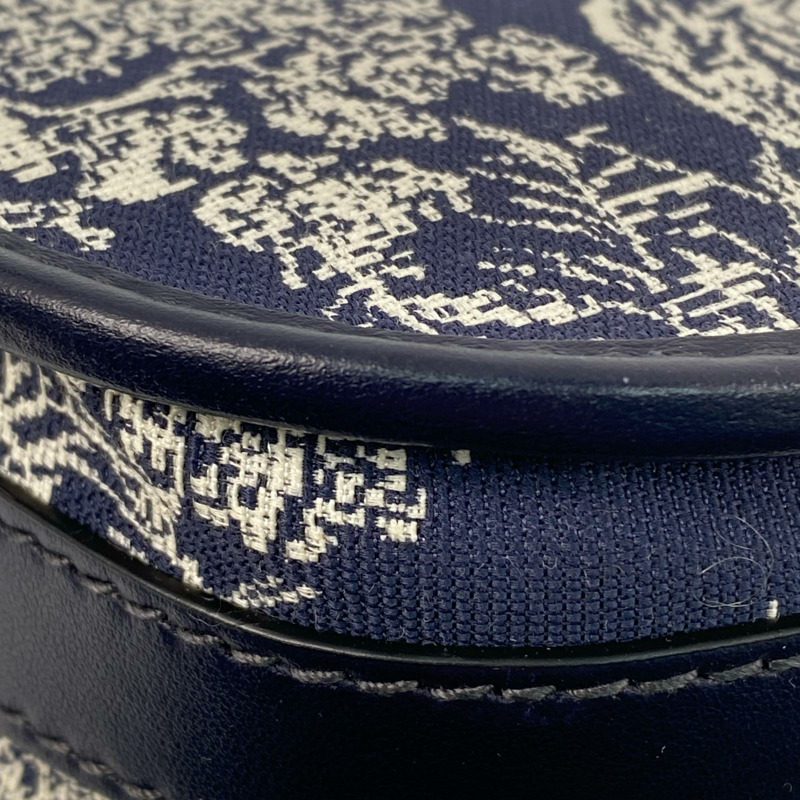 △ DIOR 迪奧 White, Navy Canvas, Calfskin Bobby Shoulder Bag 白色, 深藍色帆布, 小牛皮肩背包-267009322-8
