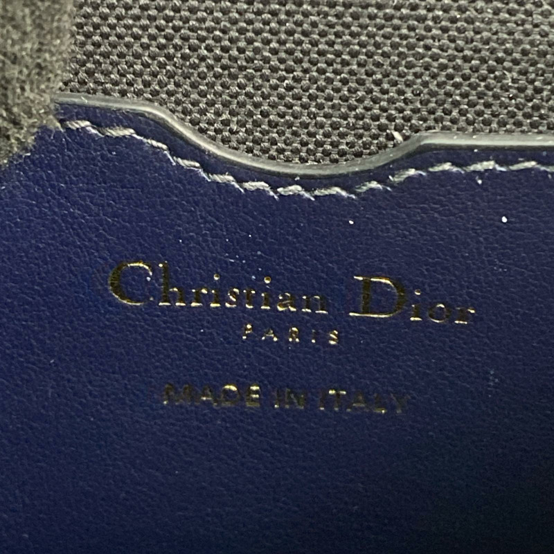 △ DIOR 迪奧 White, Navy Canvas, Calfskin Bobby Shoulder Bag 白色, 深藍色帆布, 小牛皮肩背包-267009322-12