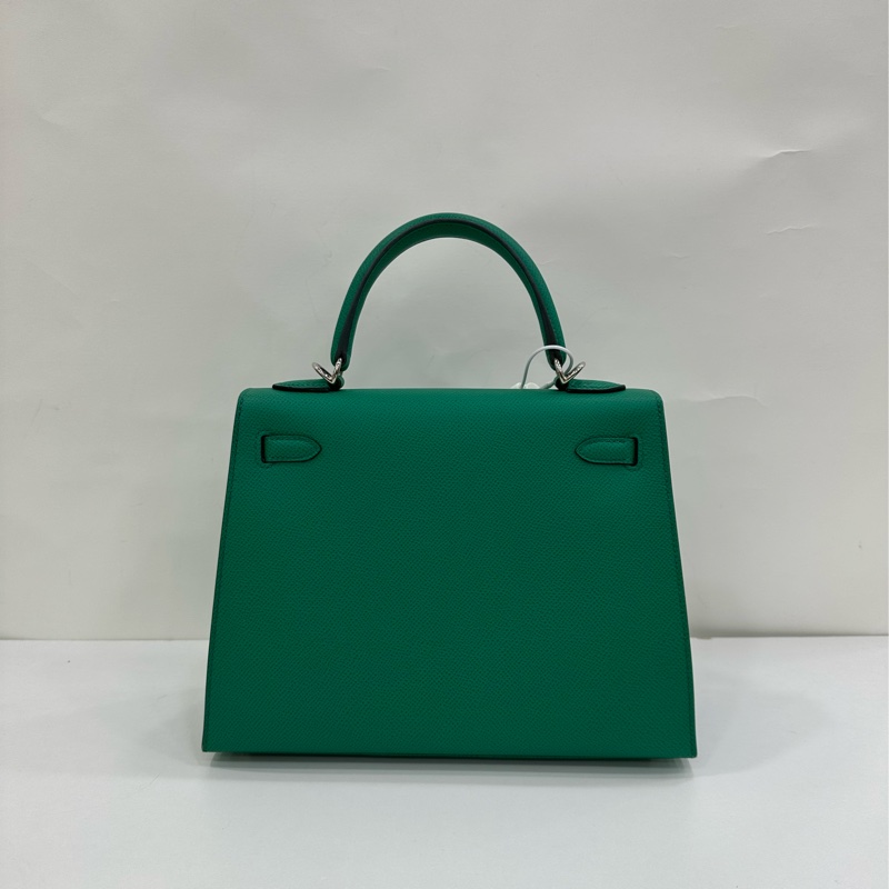 Hermes 愛馬仕 Kelly25 帝王綠銀扣 epsom皮 Z刻 缺鑰匙鎖-2