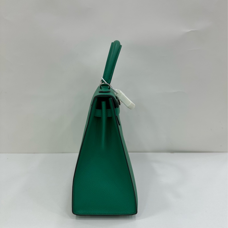 Hermes 愛馬仕 Kelly25 帝王綠銀扣 epsom皮 Z刻 缺鑰匙鎖-3