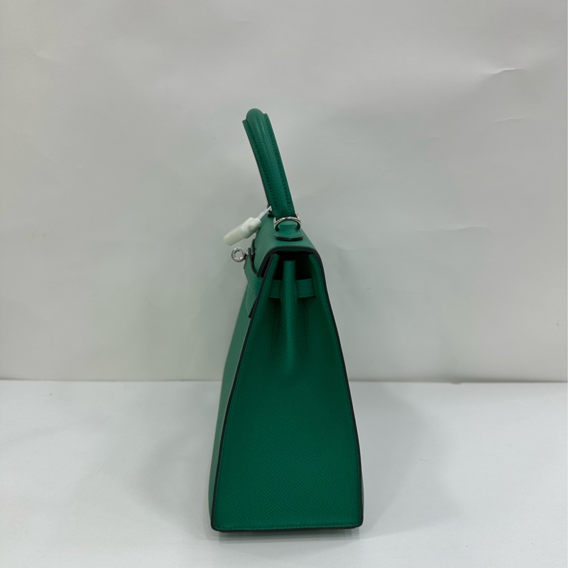 Hermes 愛馬仕 Kelly25 帝王綠銀扣 epsom皮 Z刻 缺鑰匙鎖-4