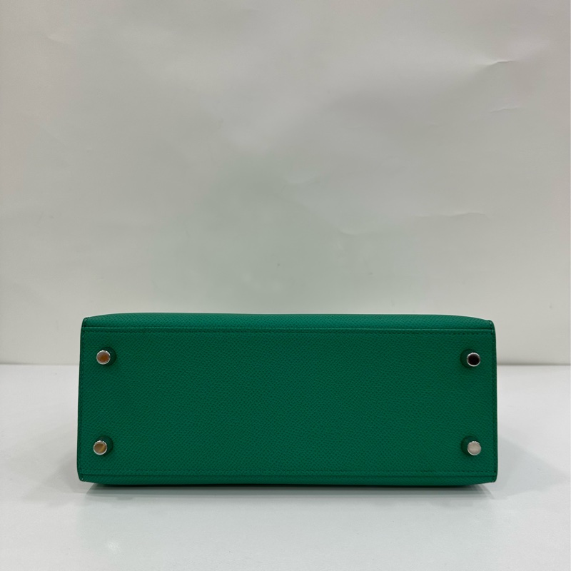 Hermes 愛馬仕 Kelly25 帝王綠銀扣 epsom皮 Z刻 缺鑰匙鎖-5
