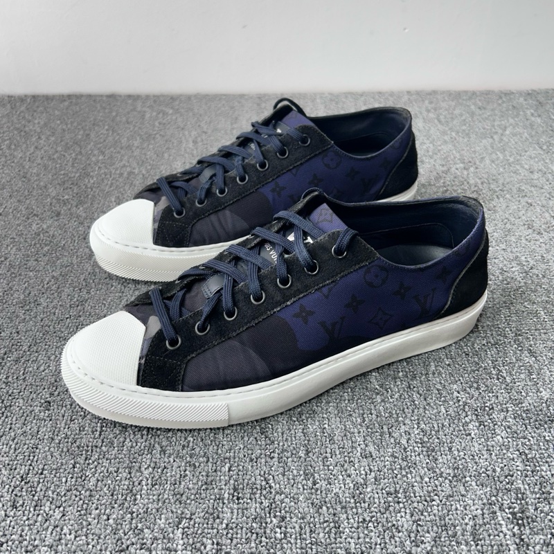 Louis Vuitton 路易威登 LV 帆布鞋板鞋 星空藍色老花滿印 尺碼:42.5-0