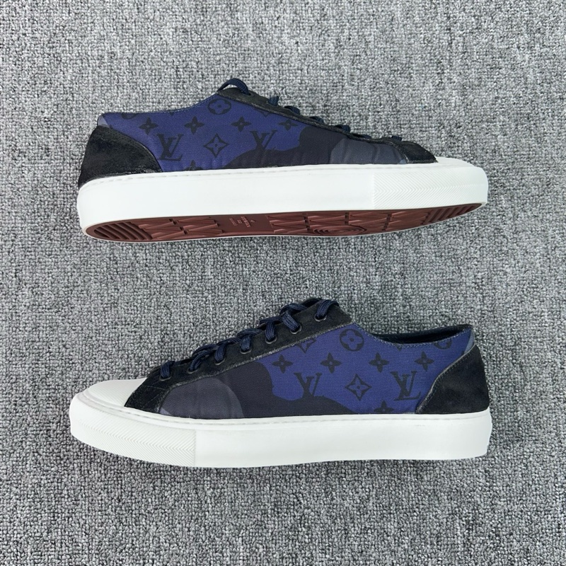 Louis Vuitton 路易威登 LV 帆布鞋板鞋 星空藍色老花滿印 尺碼:42.5-2