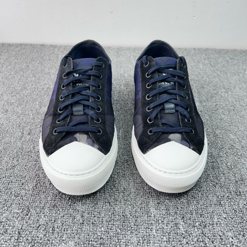 Louis Vuitton 路易威登 LV 帆布鞋板鞋 星空藍色老花滿印 尺碼:42.5-3