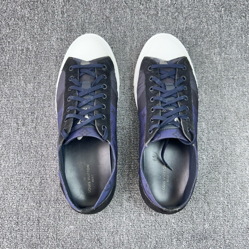 Louis Vuitton 路易威登 LV 帆布鞋板鞋 星空藍色老花滿印 尺碼:42.5-4