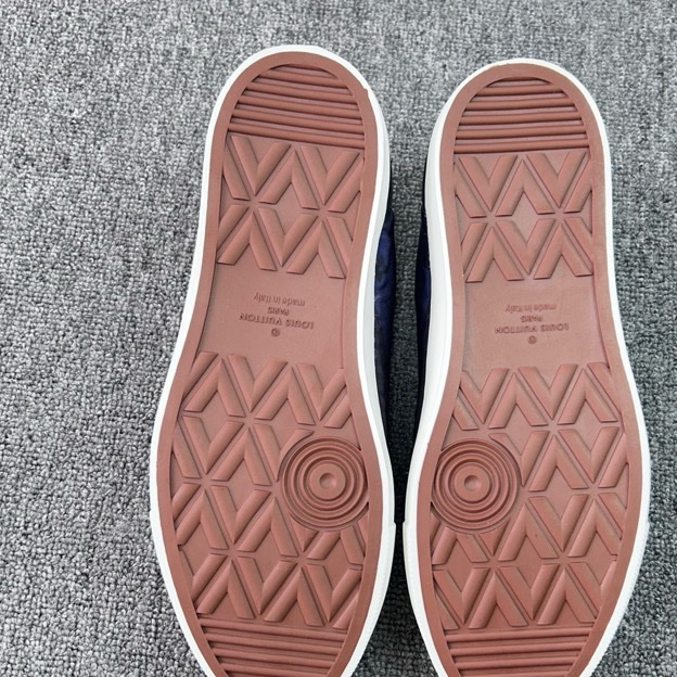 Louis Vuitton 路易威登 LV 帆布鞋板鞋 星空藍色老花滿印 尺碼:42.5-7