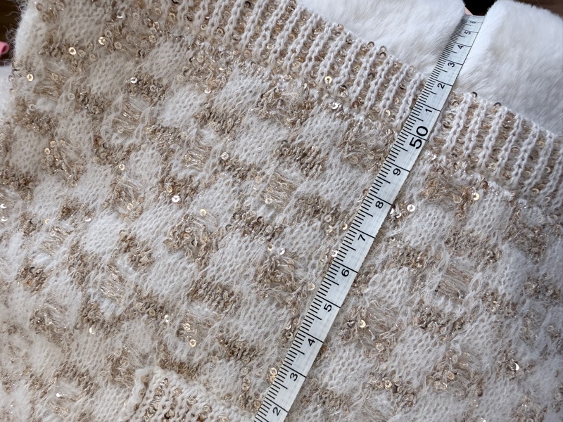 全新✨CHANEL✨香檳金混亮片紗線羊駝絨針織外套 #40 原價很貴-15