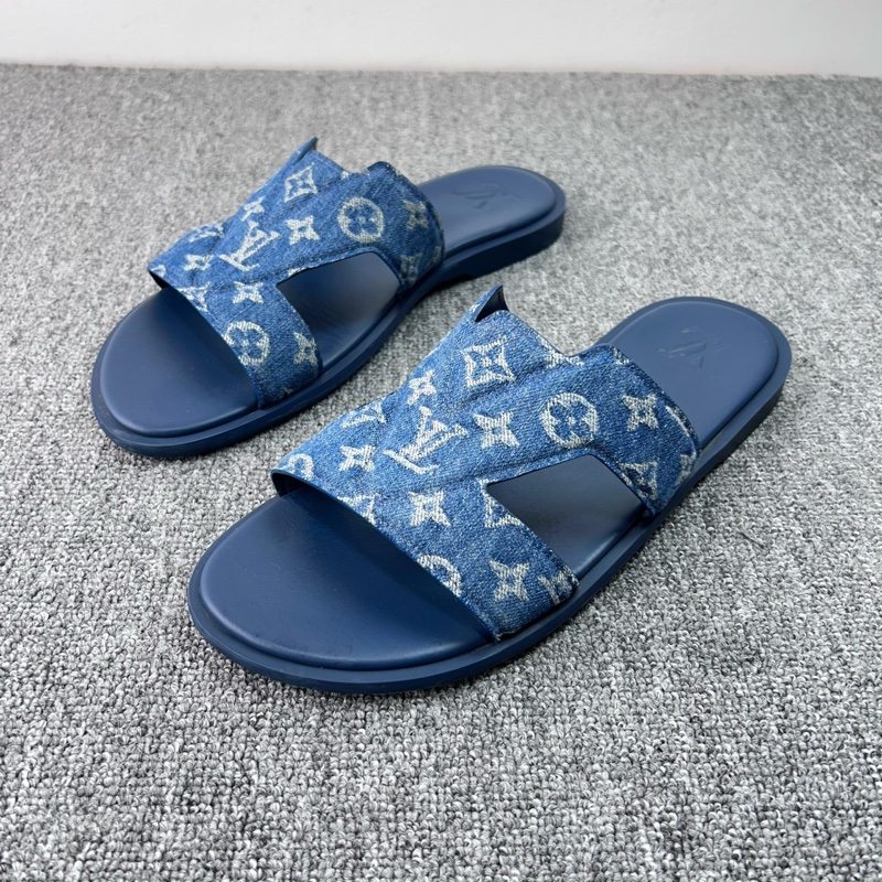 Louis Vuitton 路易威登 LV  Oasis牛仔滿印logo丹寧一字拖鞋 尺碼：43碼-0