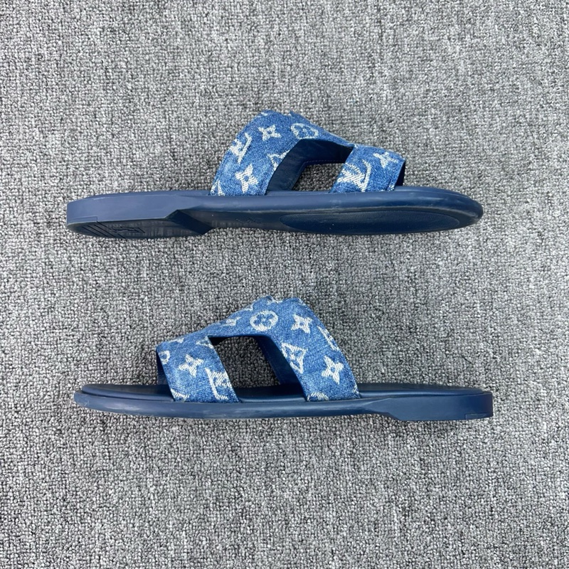 Louis Vuitton 路易威登 LV  Oasis牛仔滿印logo丹寧一字拖鞋 尺碼：43碼-1