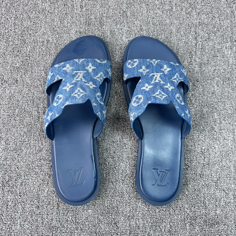 Louis Vuitton 路易威登 LV  Oasis牛仔滿印logo丹寧一字拖鞋 尺碼：43碼-4