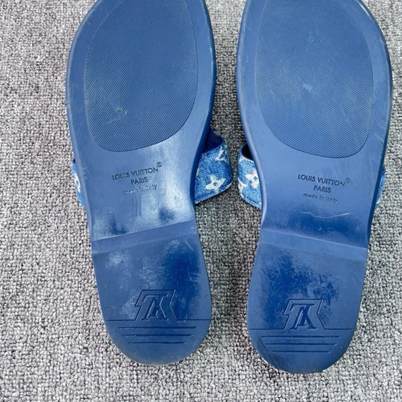 Louis Vuitton 路易威登 LV  Oasis牛仔滿印logo丹寧一字拖鞋 尺碼：43碼-7