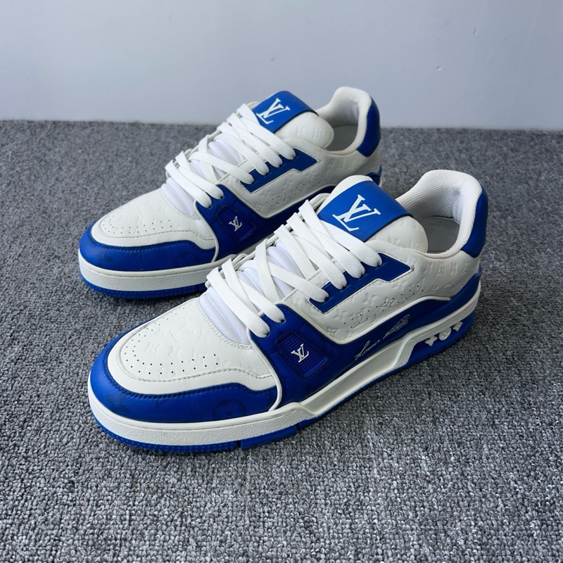 Louis Vuitton 路易威登 LV 白藍浮雕 Trainer 休閒鞋 尺碼:41碼-0