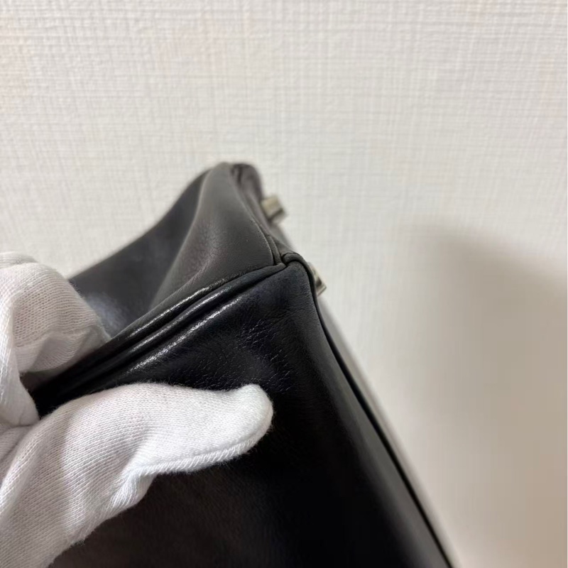 Hermes 愛馬仕 Kelly 32 黑銀 Everg皮 框 M 刻-11