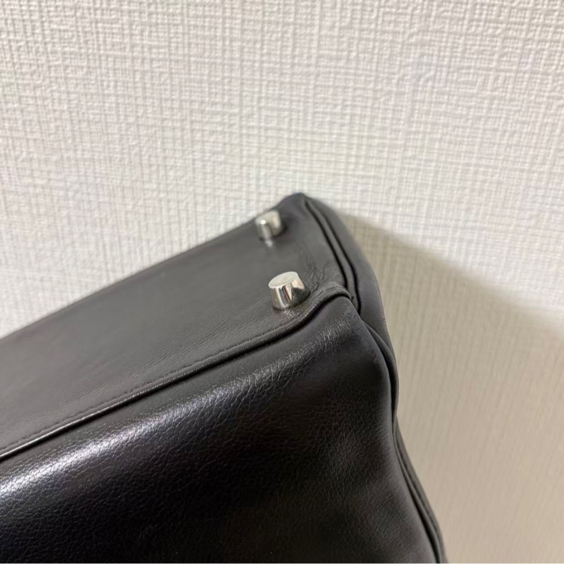 Hermes 愛馬仕 Kelly 32 黑銀 Everg皮 框 M 刻-12