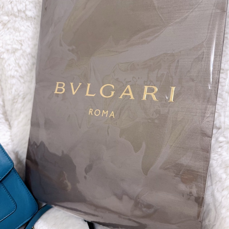 BVLGARI 孔雀藍/綠松石色經典橫版蛇頭包（全配）-53