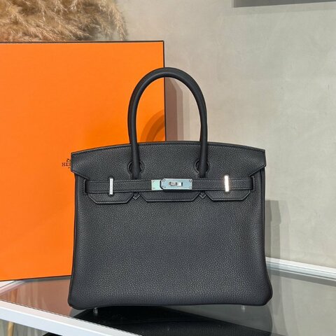 HERMES Birkin 30 - 黑銀 G