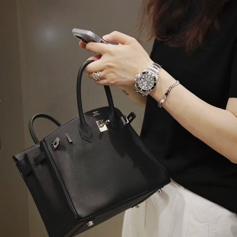 HERMES Birkin 30 - 黑銀 G-9