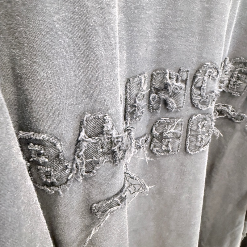 全新✨Balenciaga✨丹寧字母貼布做舊長袖上衣 Oversize 男女皆可-6