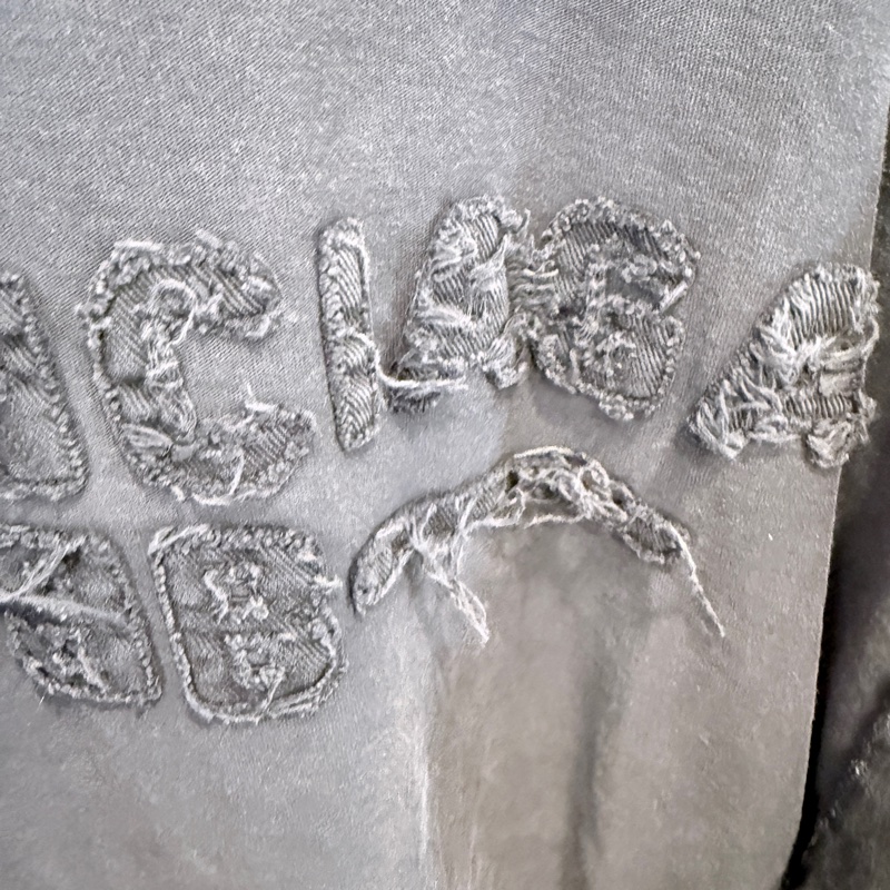 全新✨Balenciaga✨丹寧字母貼布做舊長袖上衣 Oversize 男女皆可-7