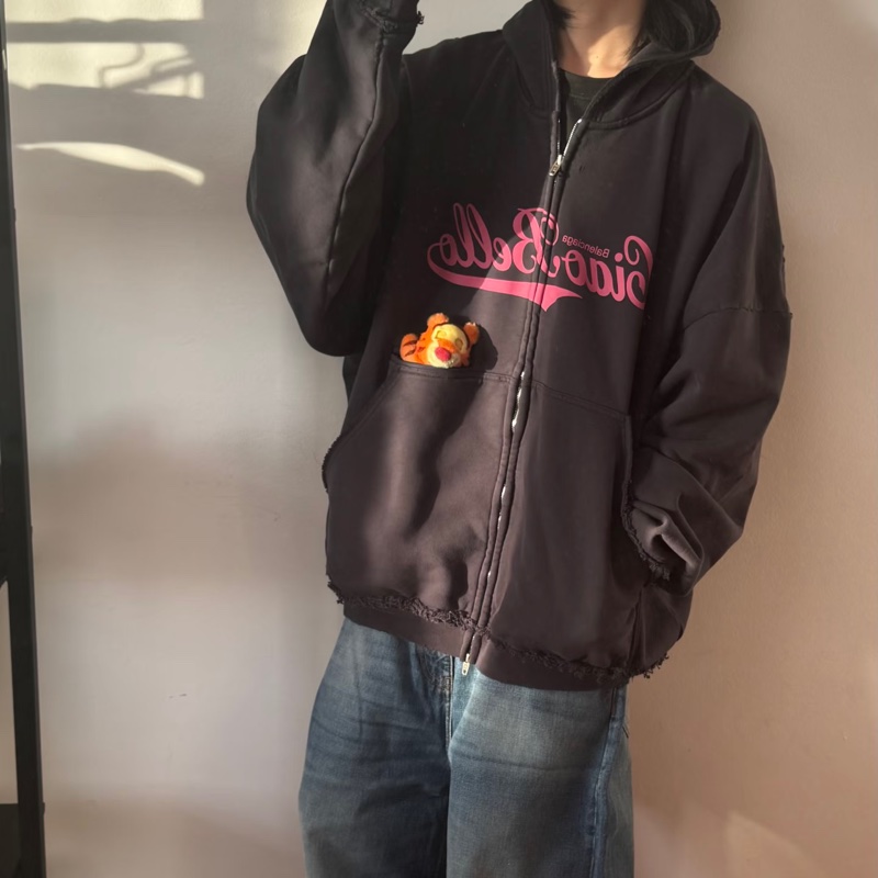 Balenciaga✨ CIAO BELLO做舊長袖Oversize連帽外套 男女皆可 原價7萬多-0