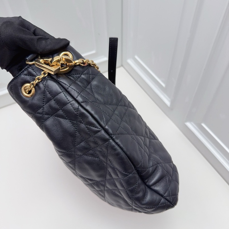 98新DIOR 迪奧黑色藤格紋鏈條托特包-4