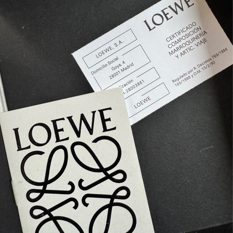 LOEWE 三折短夾/短夾 深藍色粒面牛皮-13