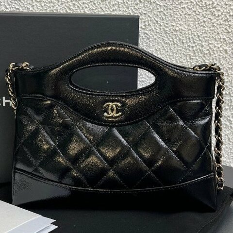 香奈兒/Chanel 黑金31Bag Nano鏈條手提斜背包