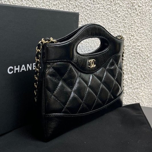 香奈兒/Chanel 黑金31Bag Nano鏈條手提斜背包-2