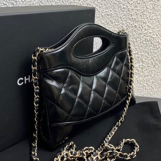 香奈兒/Chanel 黑金31Bag Nano鏈條手提斜背包-3