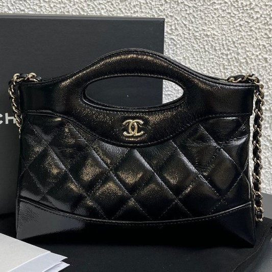 香奈兒/Chanel 黑金31Bag Nano鏈條手提斜背包-5