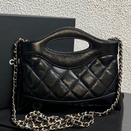 香奈兒/Chanel 黑金31Bag Nano鏈條手提斜背包-6