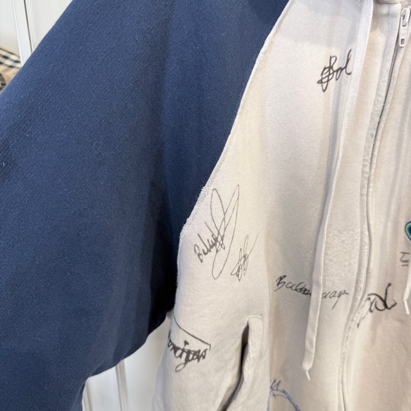 Balenciaga✨2025冬季簽名塗鴉拼接Oversize連帽外套 男女皆可 原價7萬多-6