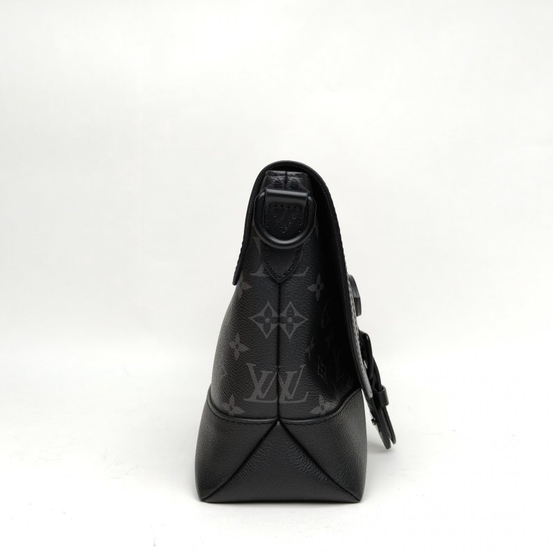 LOUIS VUITTON 黑色PVC晶片Saumur郵差包肩背包-3