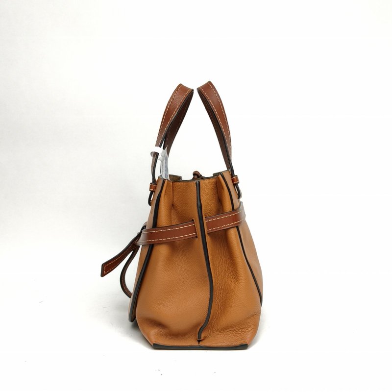 LOEWE GateTote托特手提中號棕色牛皮金扣肩背包-1