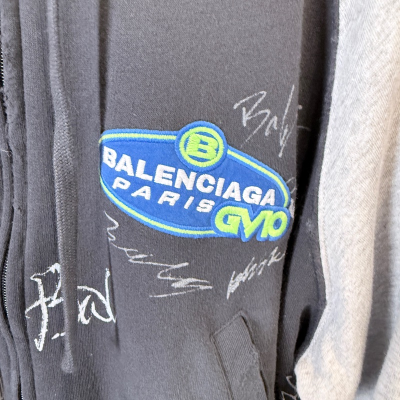 Balenciaga✨2025冬季簽名塗鴉拼接Oversize連帽外套 男女皆可 原價7萬多-2